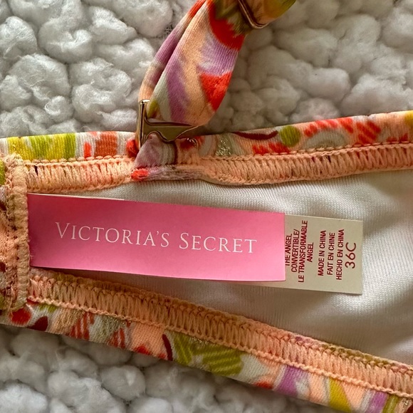 Victoria’s Secret Angel convertible push up bikini top orange floral ruched 36C - Picture 6 of 7